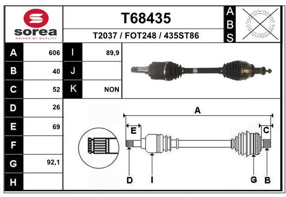 Приводной вал EAI T68435