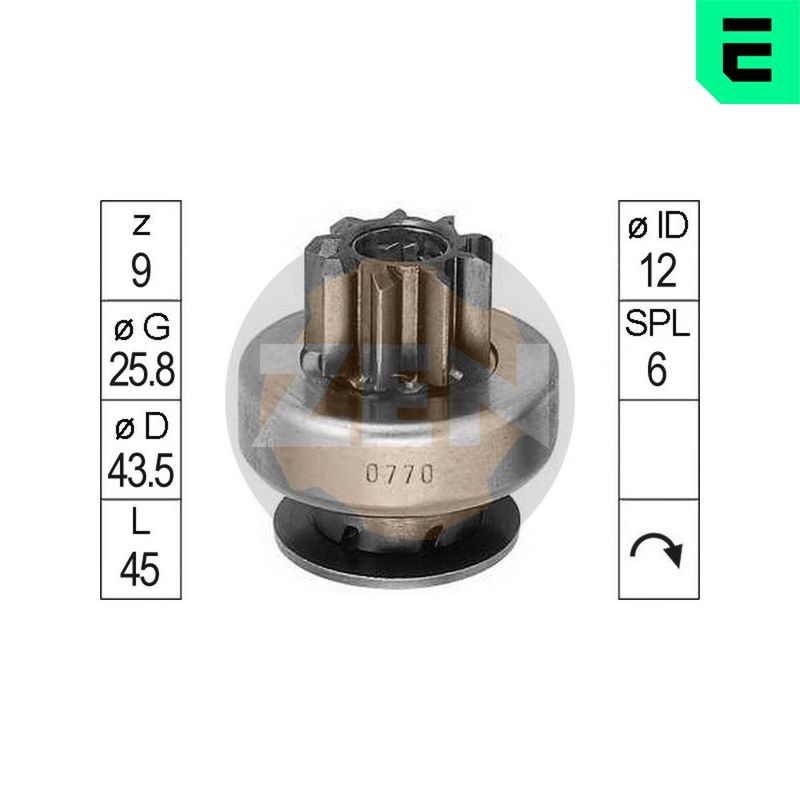Привод с механизмом свободного хода, стартер ERA ZN0770