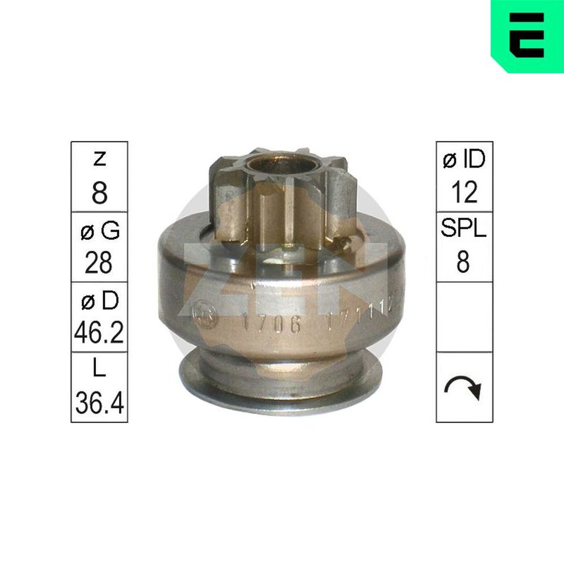 Привод с механизмом свободного хода, стартер ERA ZN1706