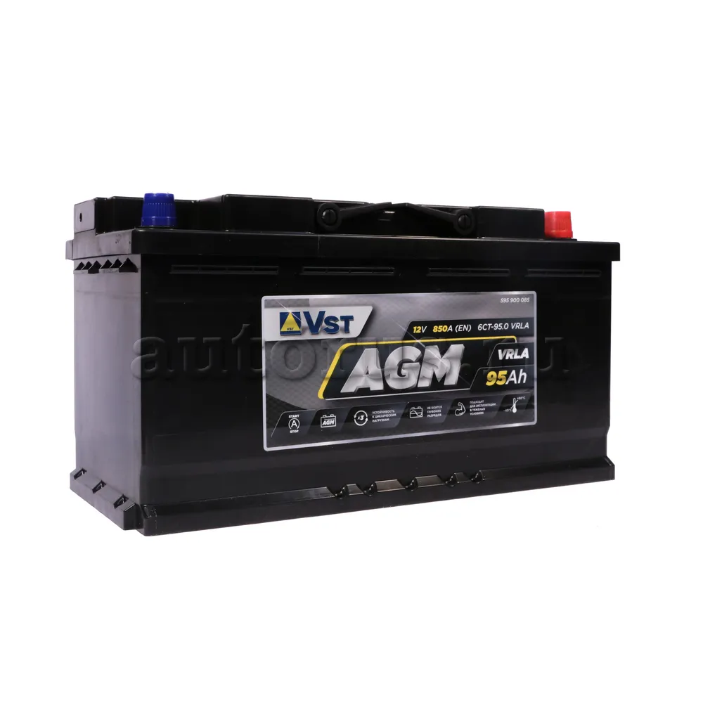 Аккумулятор 12V Agm 95Ah 850А 353X175x190 Полярность 0
 VST 595900085