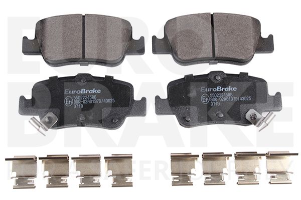 Комплект тормозных колодок, дисковый тормоз EUROBRAKE 5502224586