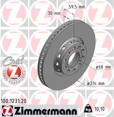Тормозной диск ZIMMERMANN 100123120