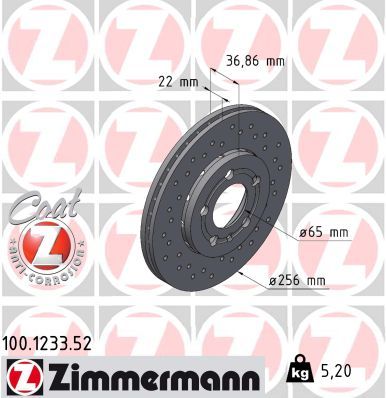 Тормозной диск ZIMMERMANN 100123352