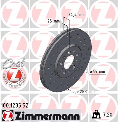Тормозной диск ZIMMERMANN 100123552