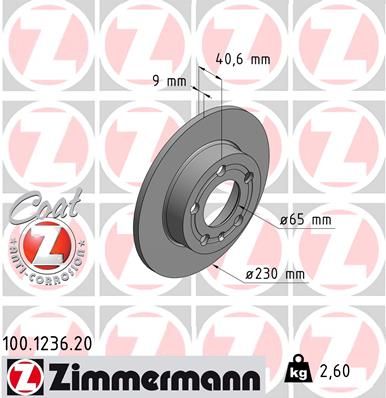 Тормозной диск ZIMMERMANN 100123620
