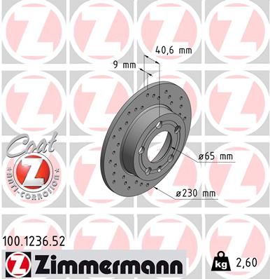 Тормозной диск ZIMMERMANN 100123652