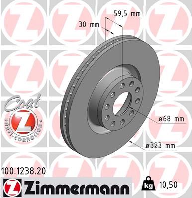 Тормозной диск ZIMMERMANN 100123820