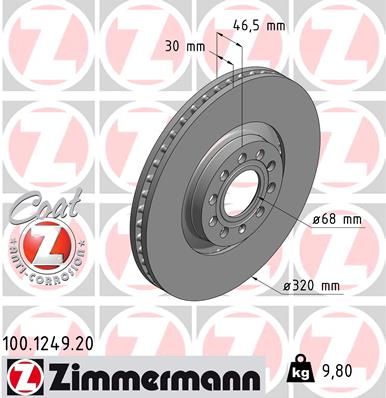 Тормозной диск ZIMMERMANN 100124920