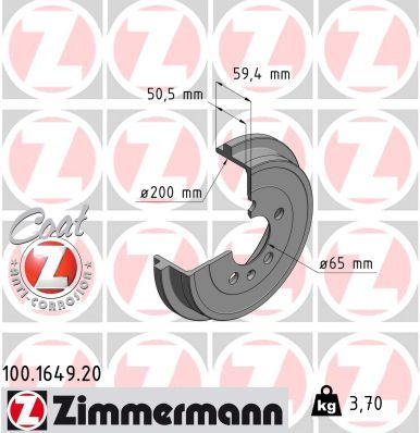 Тормозной барабан ZIMMERMANN 100164920