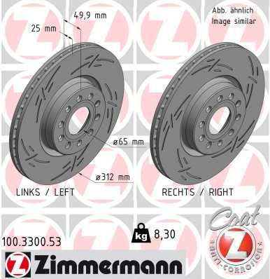 Тормозной диск ZIMMERMANN 100330053