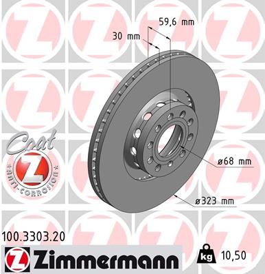 Тормозной диск ZIMMERMANN 100330320