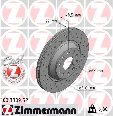 Тормозной диск ZIMMERMANN 100330952