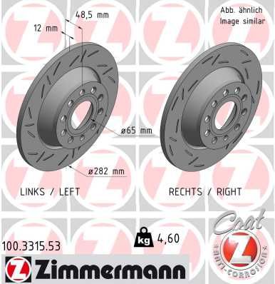 Тормозной диск ZIMMERMANN 100331553