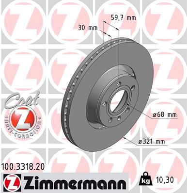 Тормозной диск ZIMMERMANN 100331820