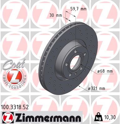 Тормозной диск ZIMMERMANN 100331852