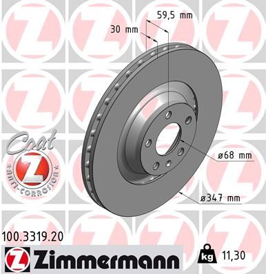 Тормозной диск ZIMMERMANN 100331920