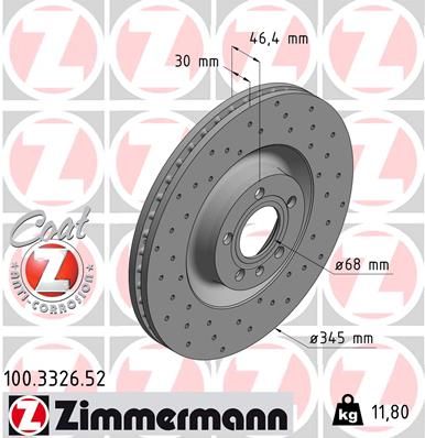 Тормозной диск ZIMMERMANN 100332652