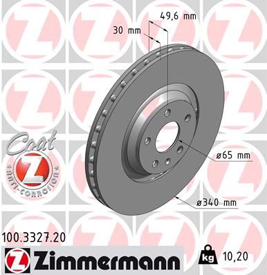 Тормозной диск ZIMMERMANN 100332720
