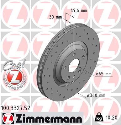 Тормозной диск ZIMMERMANN 100332752