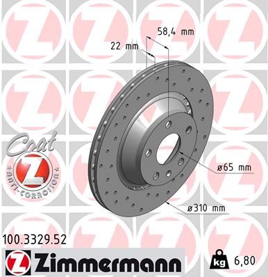 Тормозной диск ZIMMERMANN 100332952