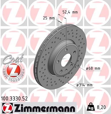 Тормозной диск ZIMMERMANN 100333052