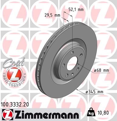 Тормозной диск ZIMMERMANN 100333220