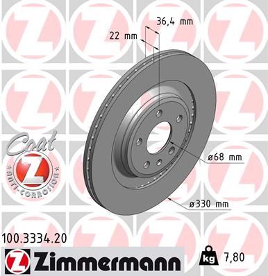 Тормозной диск ZIMMERMANN 100333420