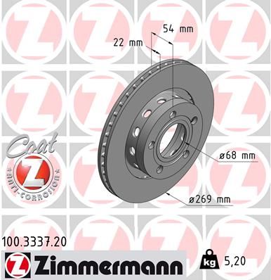 Тормозной диск ZIMMERMANN 100333720