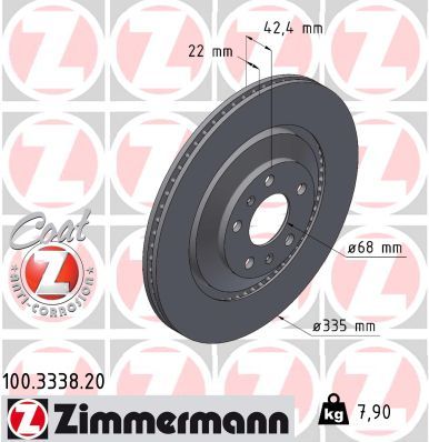 Тормозной диск ZIMMERMANN 100333820
