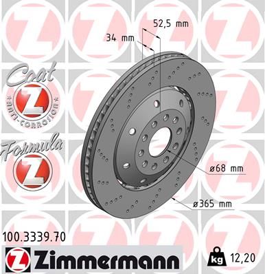 Тормозной диск ZIMMERMANN 100333970