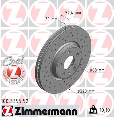 Тормозной диск ZIMMERMANN 100335552