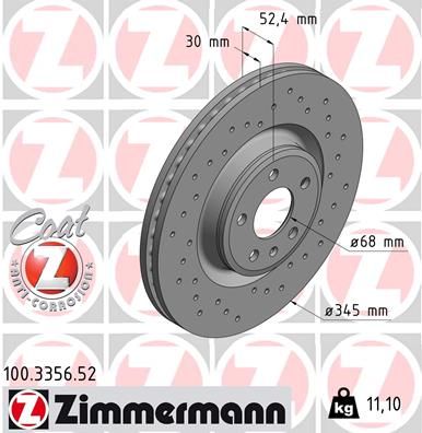 Тормозной диск ZIMMERMANN 100335652