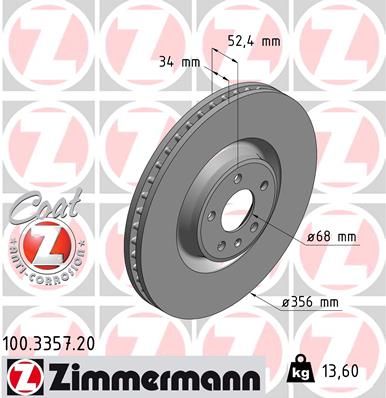 Тормозной диск ZIMMERMANN 100335720