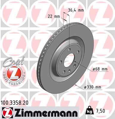 Тормозной диск ZIMMERMANN 100335820