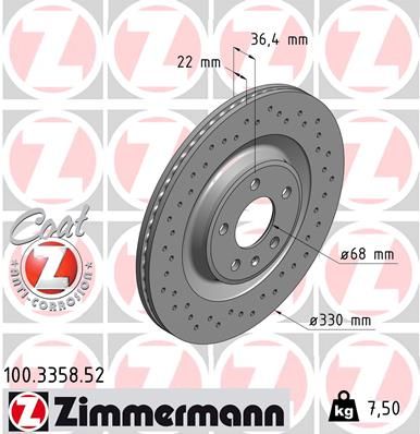 Тормозной диск ZIMMERMANN 100335852