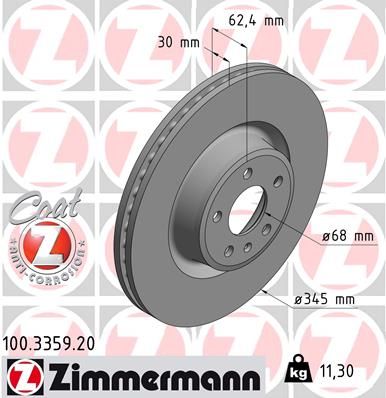 Тормозной диск ZIMMERMANN 100335920