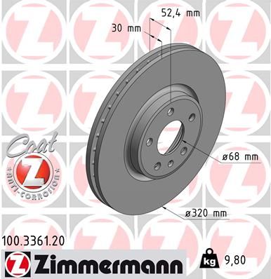 Тормозной диск ZIMMERMANN 100336120