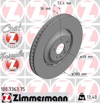 Тормозной диск ZIMMERMANN 100336375