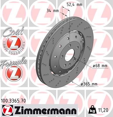 Тормозной диск ZIMMERMANN 100336570