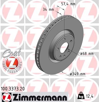 Тормозной диск ZIMMERMANN 100337320