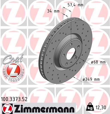 Тормозной диск ZIMMERMANN 100337352