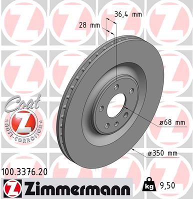 Тормозной диск ZIMMERMANN 100337620