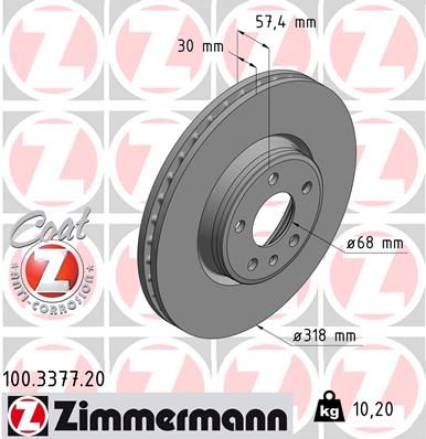Тормозной диск ZIMMERMANN 100337720