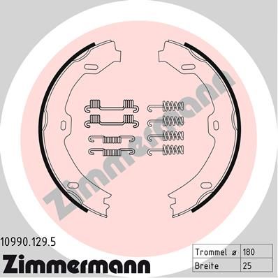 Комплект тормозных колодок, стояночная тормозная система ZIMMERMANN 109901295