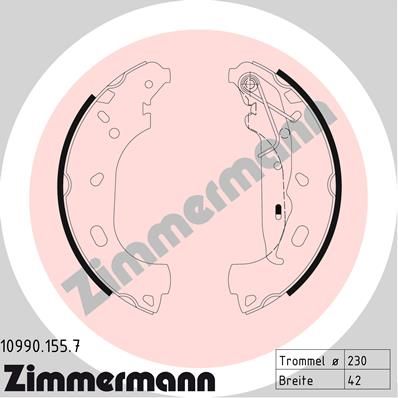 Комплект тормозных колодок ZIMMERMANN 109901557