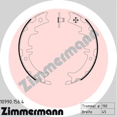 Комплект тормозных колодок, стояночная тормозная система ZIMMERMANN 109901564