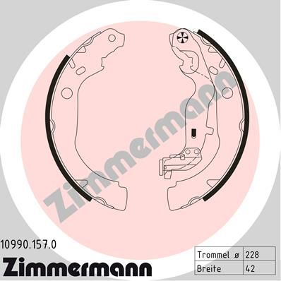 Комплект тормозных колодок ZIMMERMANN 109901570