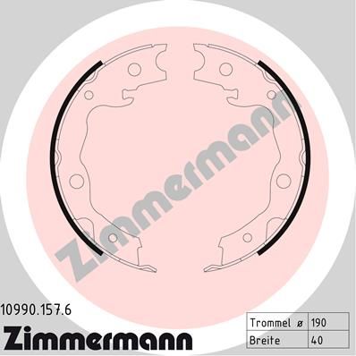 Комплект тормозных колодок, стояночная тормозная система ZIMMERMANN 109901576