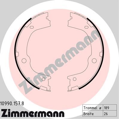 Комплект тормозных колодок, стояночная тормозная система ZIMMERMANN 109901578