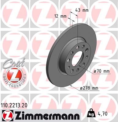 Тормозной диск ZIMMERMANN 110221320